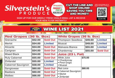 Silverstein's Produce Flyer October 12 to 16