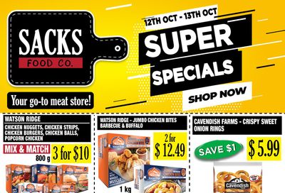 Sacks Food Co. Flyer October 12 and 13