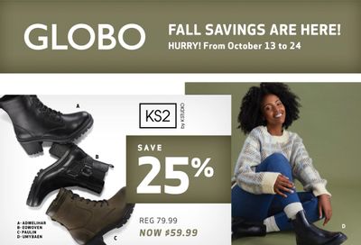 Globo Shoes Flyer October 13 to 24