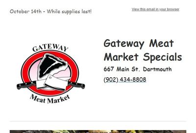 Gateway Meat Market Flyer October 14 to 20
