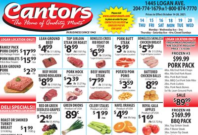 Cantor's Meats Flyer October 14 to 20