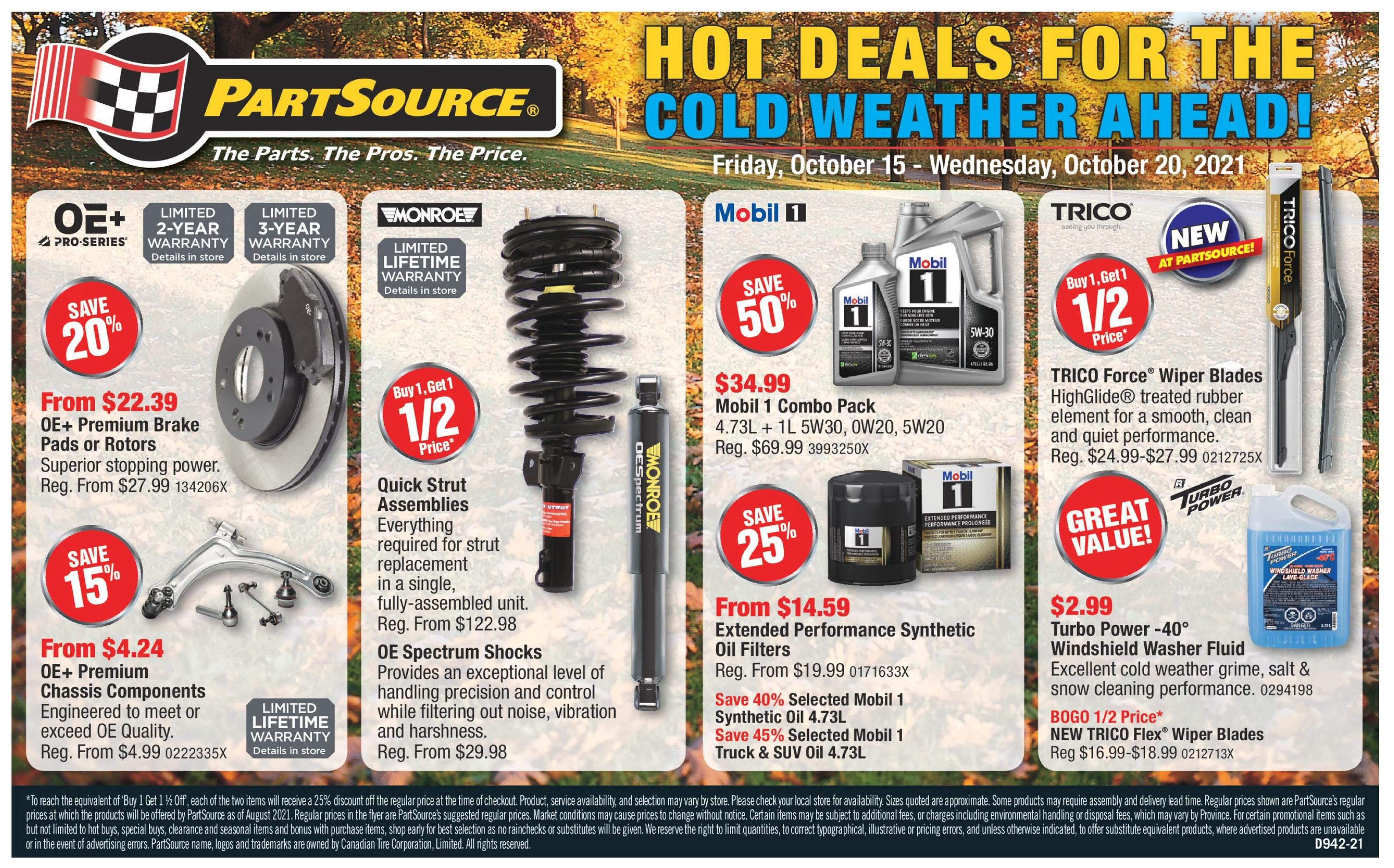 PartSource Flyer October 15 to 20