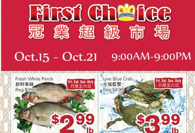First Choice Supermarket Flyer October 15 to 21