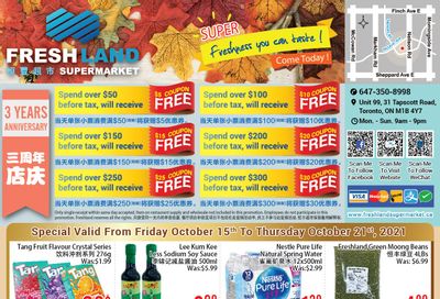 FreshLand Supermarket Flyer October 15 to 21