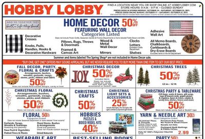 Hobby Lobby Weekly Ad Flyer October 18 to October 25