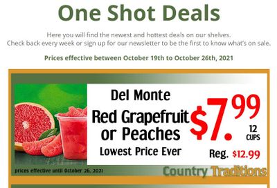 Country Traditions One-Shot Deals Flyer October 19 to 26