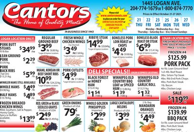 Cantor's Meats Flyer October 21 to 27