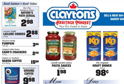 Claytons Heritage Market Flyer October 22 to 28