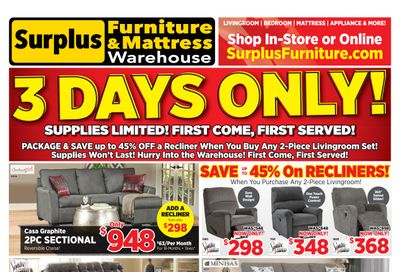 Surplus Furniture & Mattress Warehouse (Thunder Bay) Flyer October 25 to 31