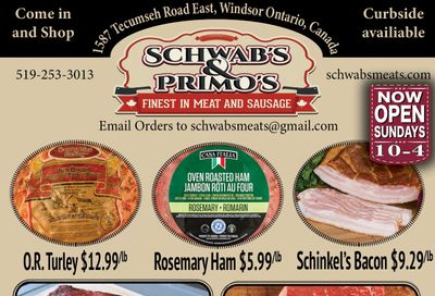 Schwab's & Primo's Flyer October 26 to 31