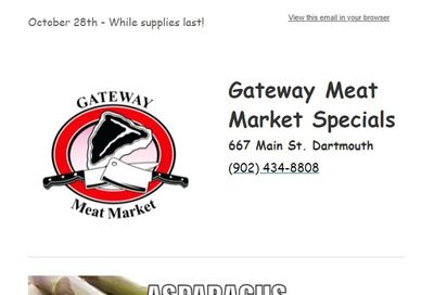 Gateway Meat Market Flyer October 28 to November 3