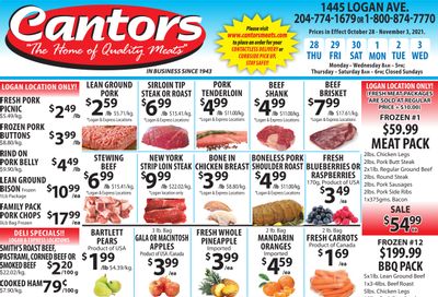 Cantor's Meats Flyer October 28 to November 3