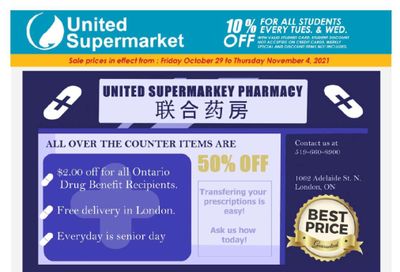 United Supermarket Flyer October 29 to November 4