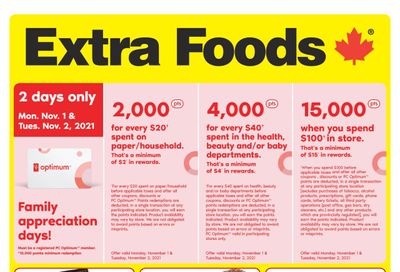 Extra Foods Flyer October 29 to November 4