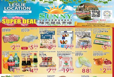 Sunny Supermarket (Leslie) Flyer October 29 to November 4