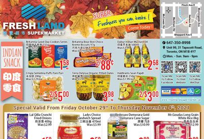 FreshLand Supermarket Flyer October 29 to November 4