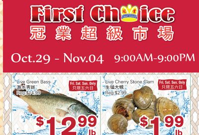 First Choice Supermarket Flyer October 29 to November 4