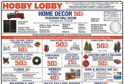 Hobby Lobby Weekly Ad Flyer October 31 to November 7