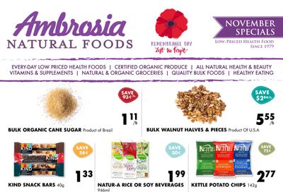 Ambrosia Natural Foods Flyer November 1 to 30