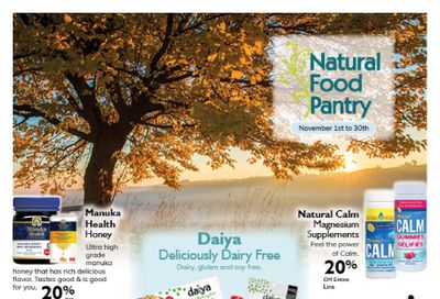 Natural Food Pantry Flyer November 1 to 30