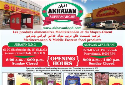 Akhavan Supermarche Flyer November 3 to 9