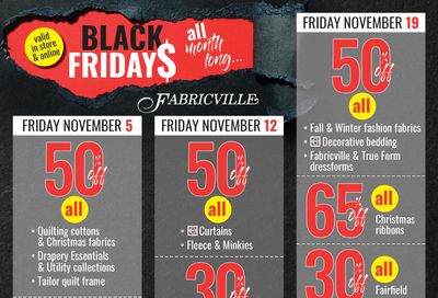 Fabricville Black Friday Flyer November 1 to 19, 2021