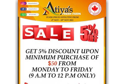 Atiya's Fresh Farm Flyer November 4 to 10
