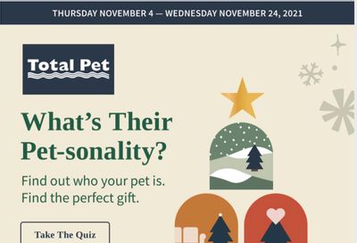 Total Pet Flyer November 4 to 24