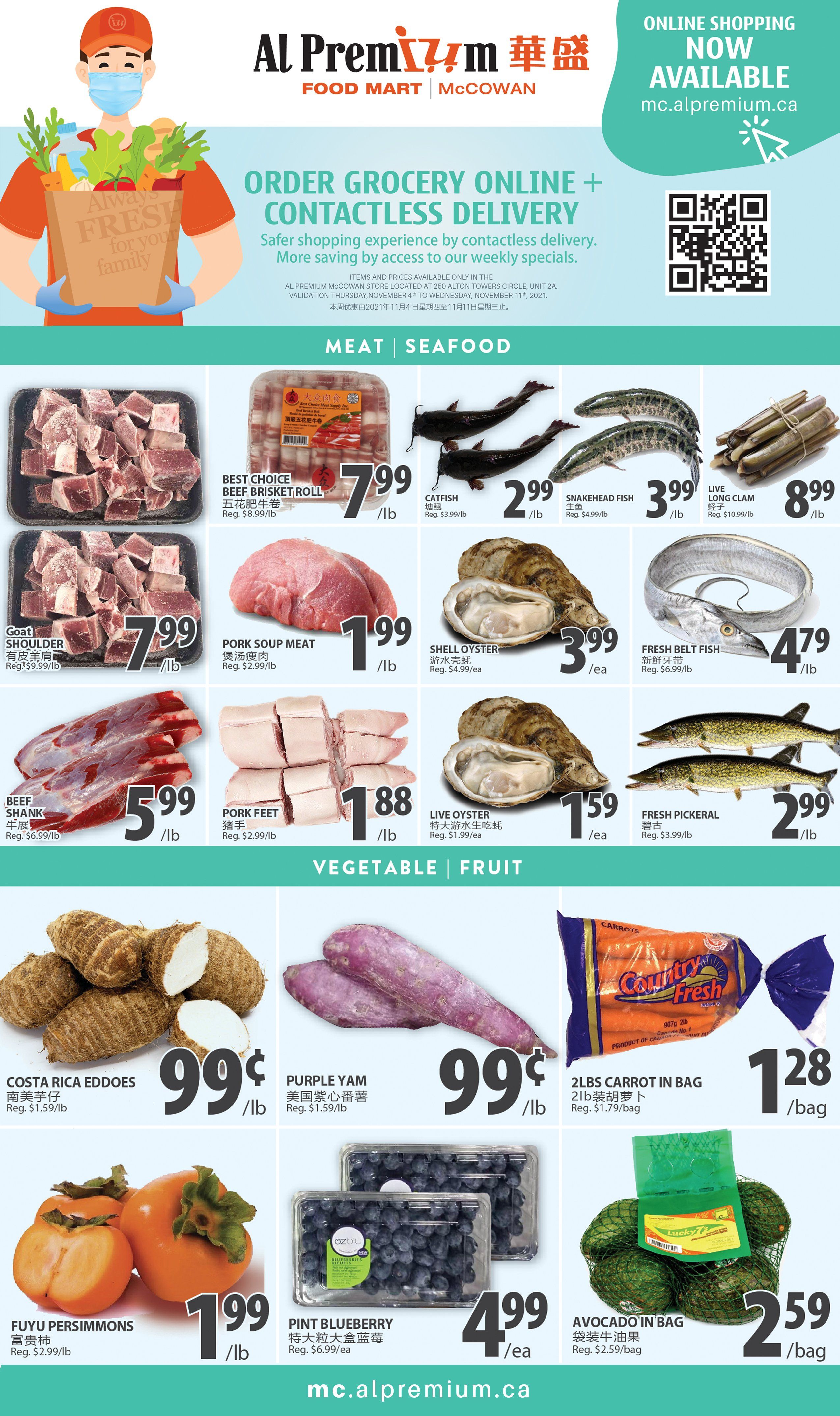 Al Premium Food Mart (McCowan) Flyer November 4 to 11