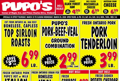 Pupo's Food Market Flyer March 19 to 25