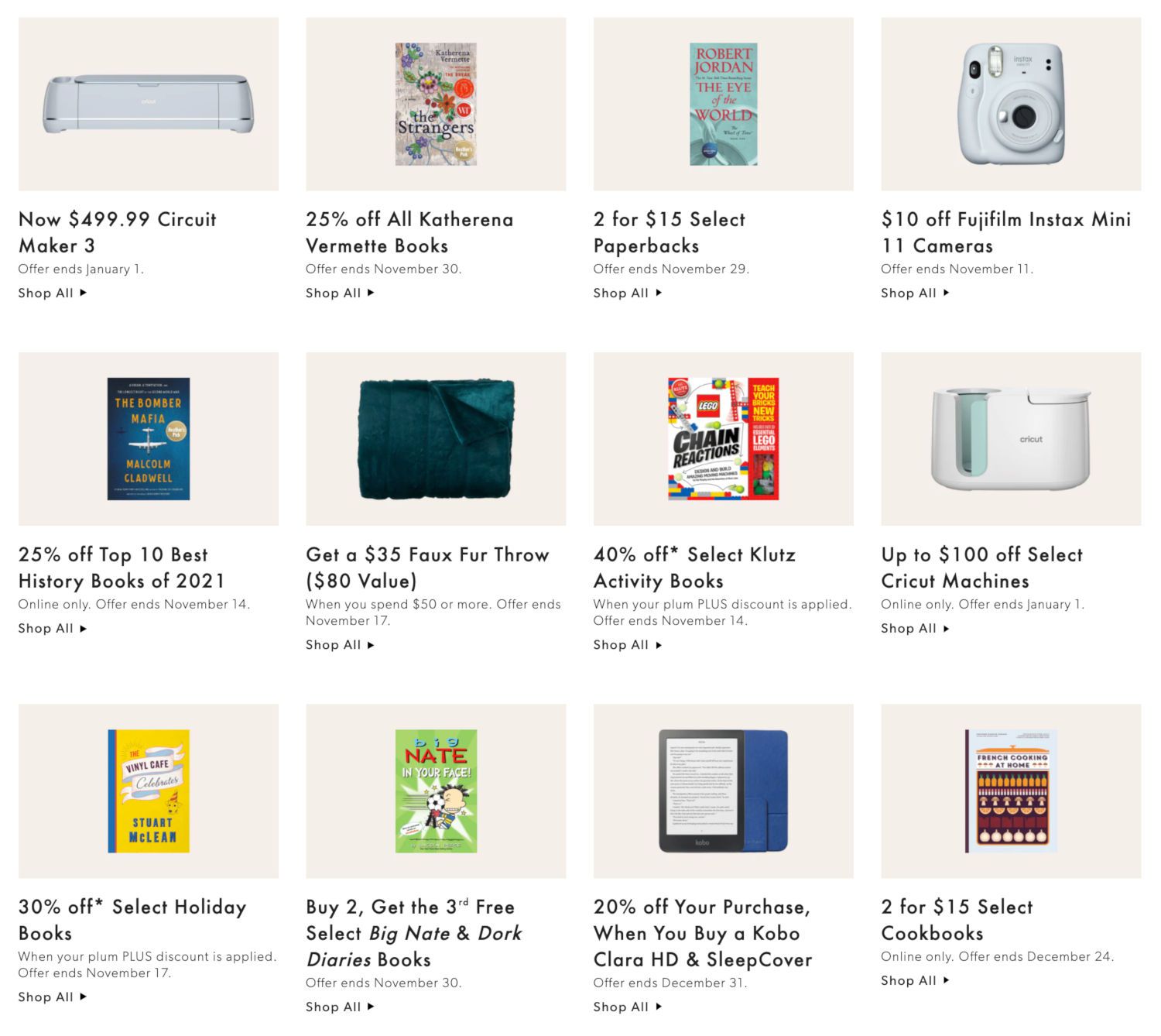 Chapters Indigo Online Pre Black Friday Deals of the Week November 8 to 14