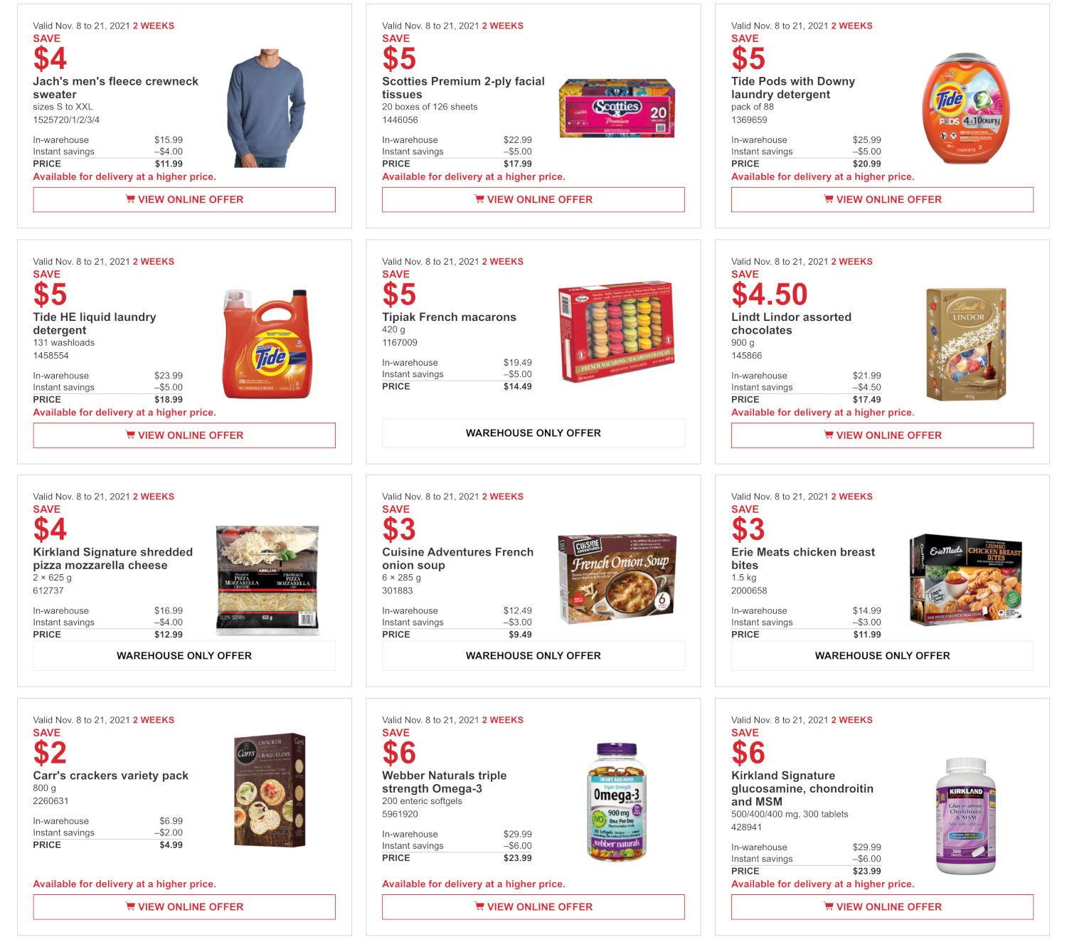 Costco (QC) Weekly Savings November 8 to 21