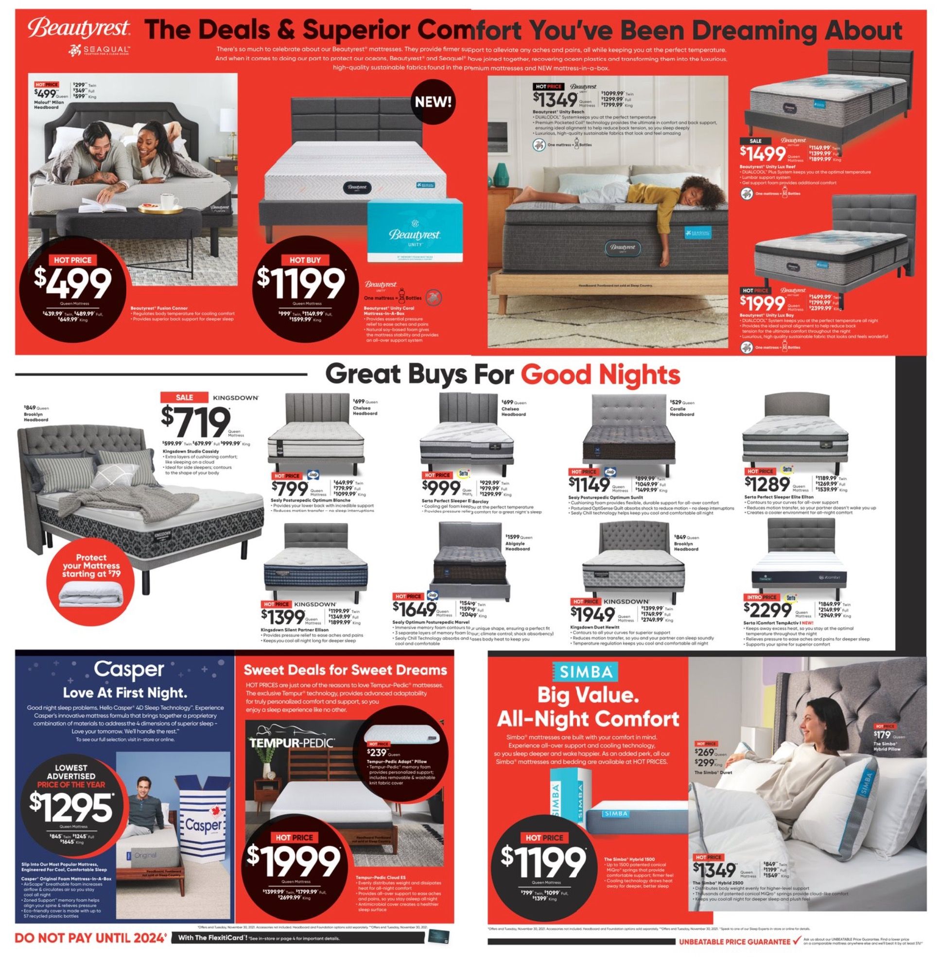 Sleep Country Flyer November 8 to 14
