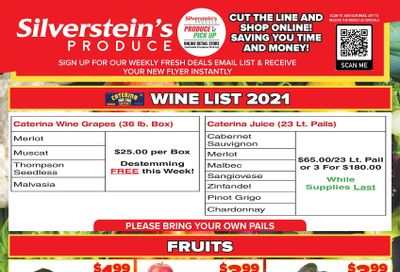 Silverstein's Produce Flyer November 9 to 13