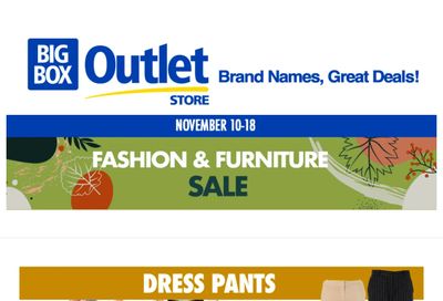 Big Box Outlet Store Flyer November 10 to 18