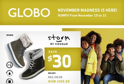 Globo Shoes Flyer November 10 to 21