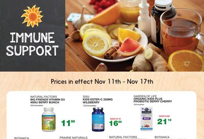 Community Natural Foods Immune Support Flyer November 11 to 17