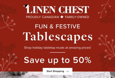 Linen Chest Fun and Festive Tablescapes Flyer November 8 to 30