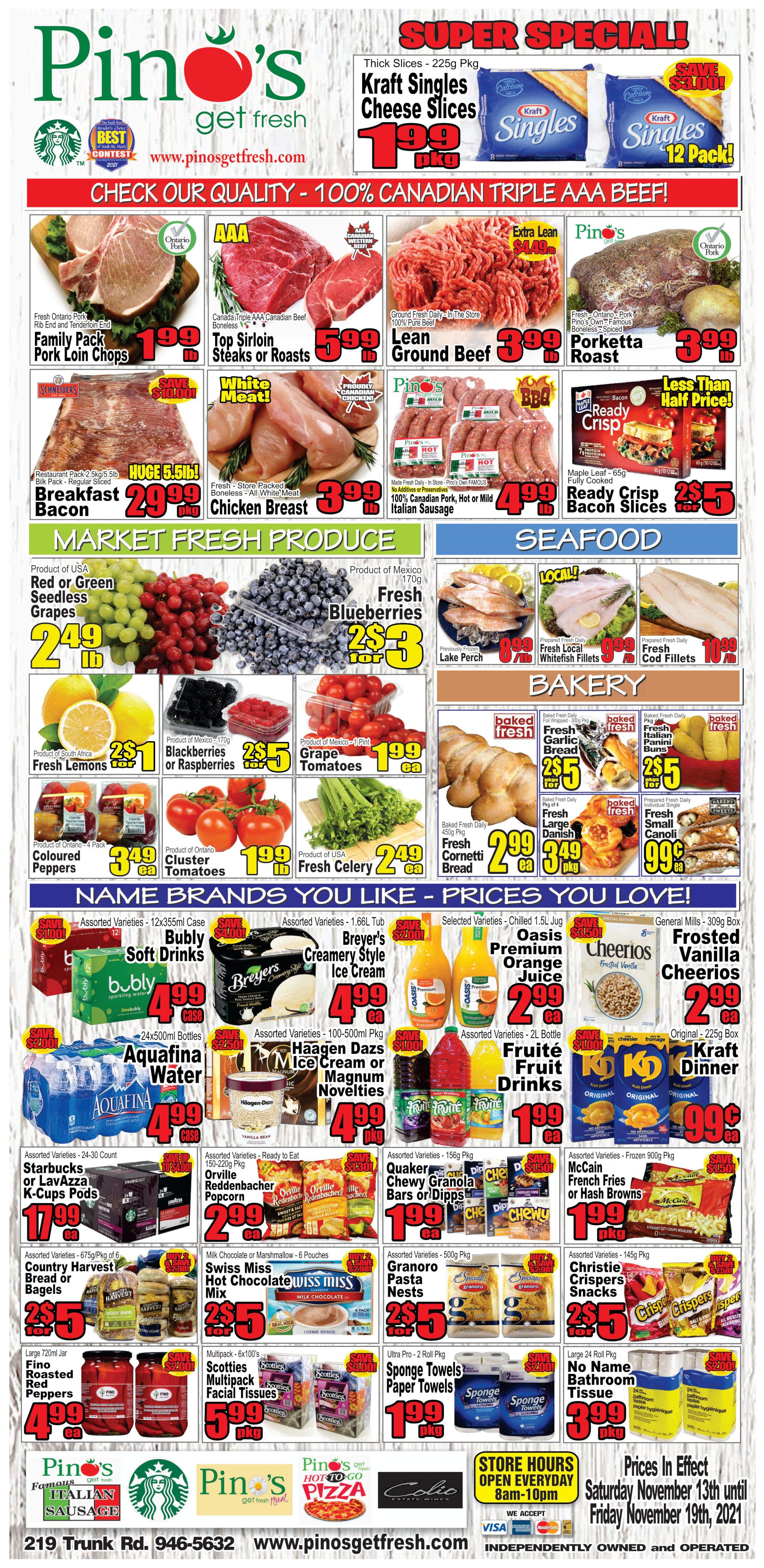 Pino's Flyer November 13 to 19