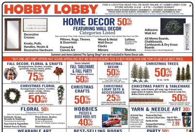 Hobby Lobby Weekly Ad Flyer November 15 to November 22