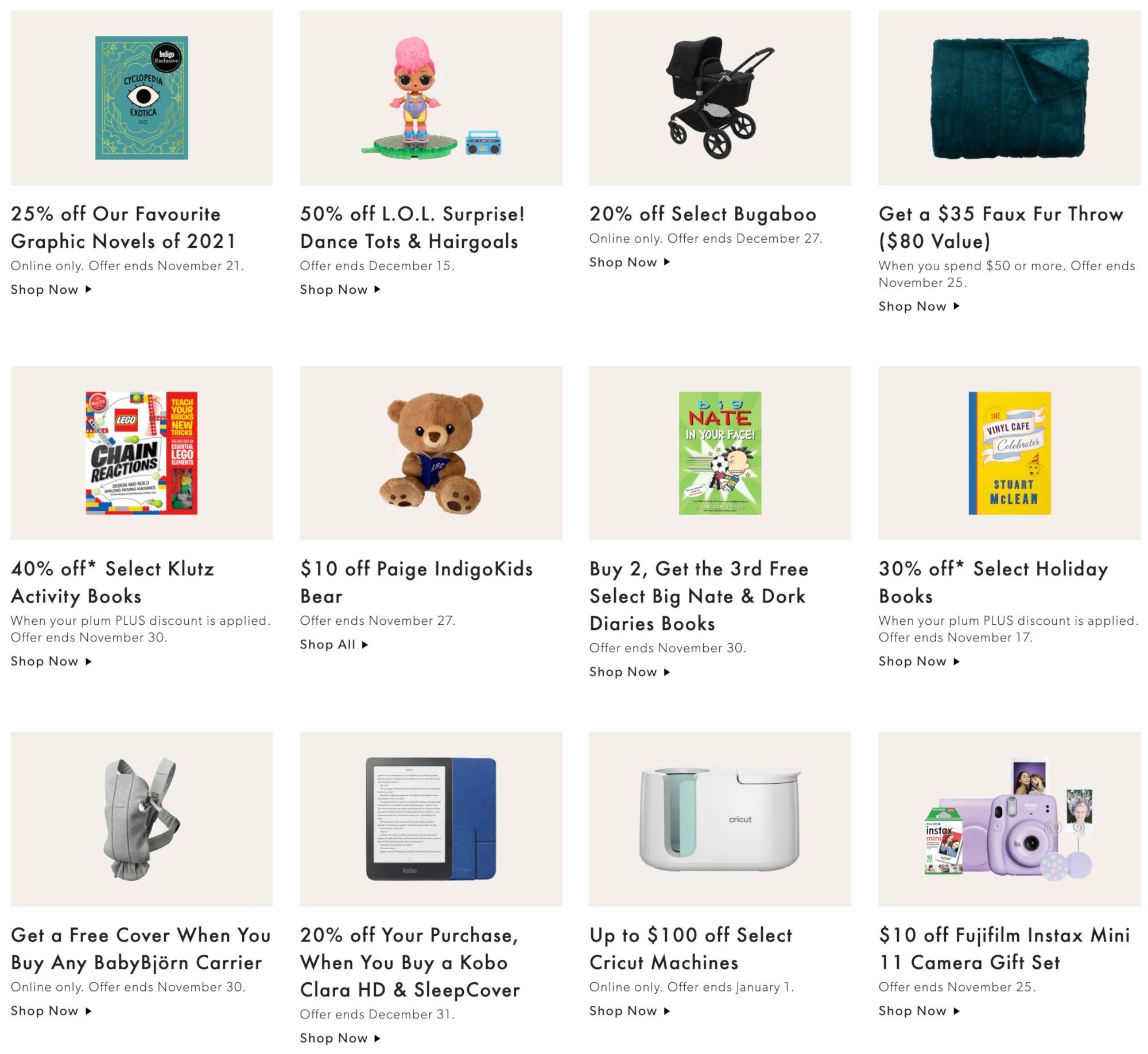 Chapters Indigo Online Pre Black Friday Deals of the Week November 15 to 21