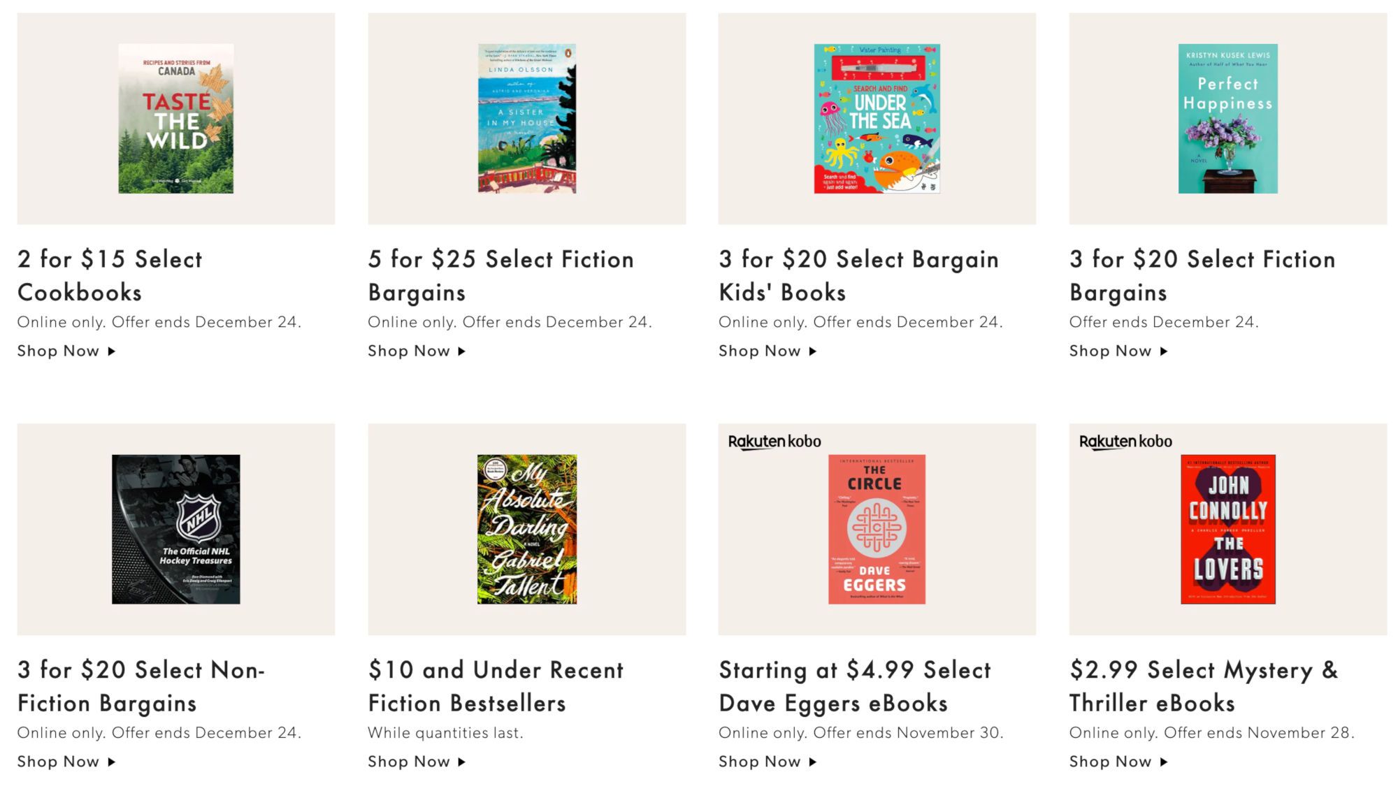 Chapters Indigo Online Pre Black Friday Deals of the Week November 15 to 21
