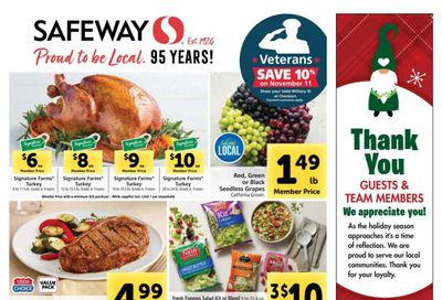 Safeway (AZ, CA, CO, HI, MD, NE, OR, VA, WA) Weekly Ad Flyer November 16 to November 23