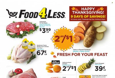 Food 4 Less (CA) Weekly Ad Flyer November 16 to November 23
