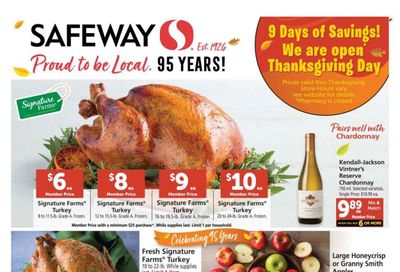 Safeway (AZ, CA, CO, HI, MD, NE, OR, VA, WA) Weekly Ad Flyer November 16 to November 23