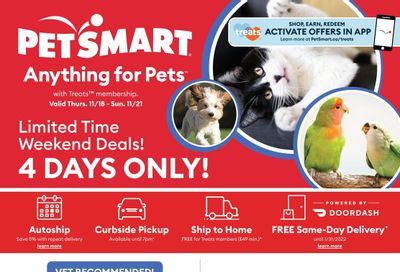PetSmart Flyer November 18 to 21