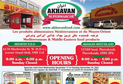 Akhavan Supermarche Flyer November 17 to 23