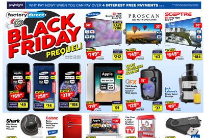 Factory Direct Black Friday Prequel Flyer November 17 to 25, 2021