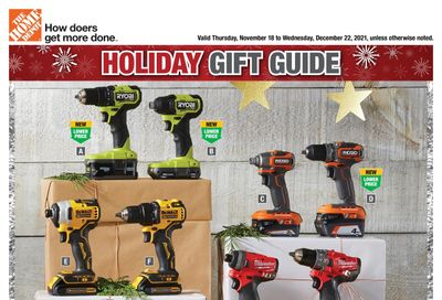 Home Depot Holiday Gift Guide Flyer November 18 to December 22