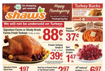 Shaw’s (MA, ME, NH, RI, VT) Weekly Ad Flyer November 18 to November 25